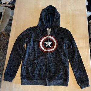 MARVEL Captain America Shield Logo Full-Zip Hoodie, Size M